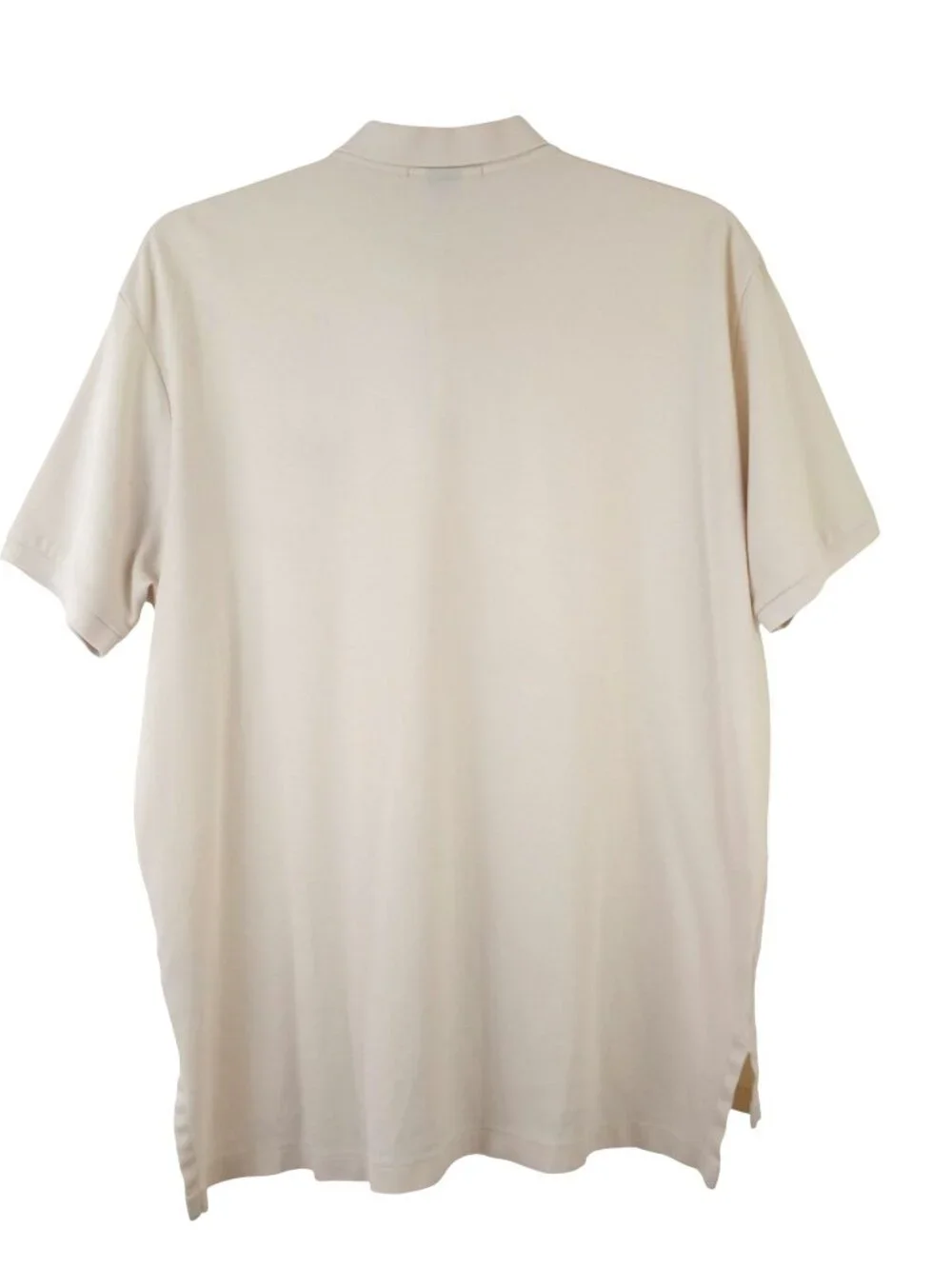 Polo Ralph Lauren Ivory Polo Shirt Mens XL Brown Pony Short Sleeve 100% Cotton